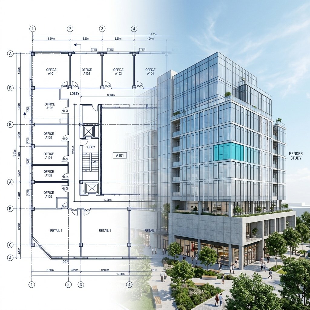 Isometric architectural drawing